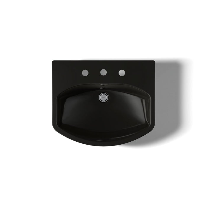 KOHLER K-2363-8 Cimarron 22-3/4" Rectangular Pedestal Bathroom Sink, black black - view 3