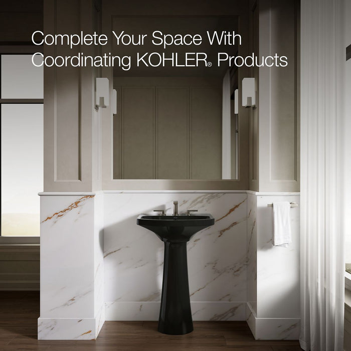 KOHLER K-2363-8 Cimarron 22-3/4" Rectangular Pedestal Bathroom Sink, black black - view 5