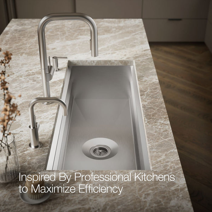 KOHLER K-23652 Prolific 44" undermount single-bowl workstation kitchen sink, stainless steel - view 4