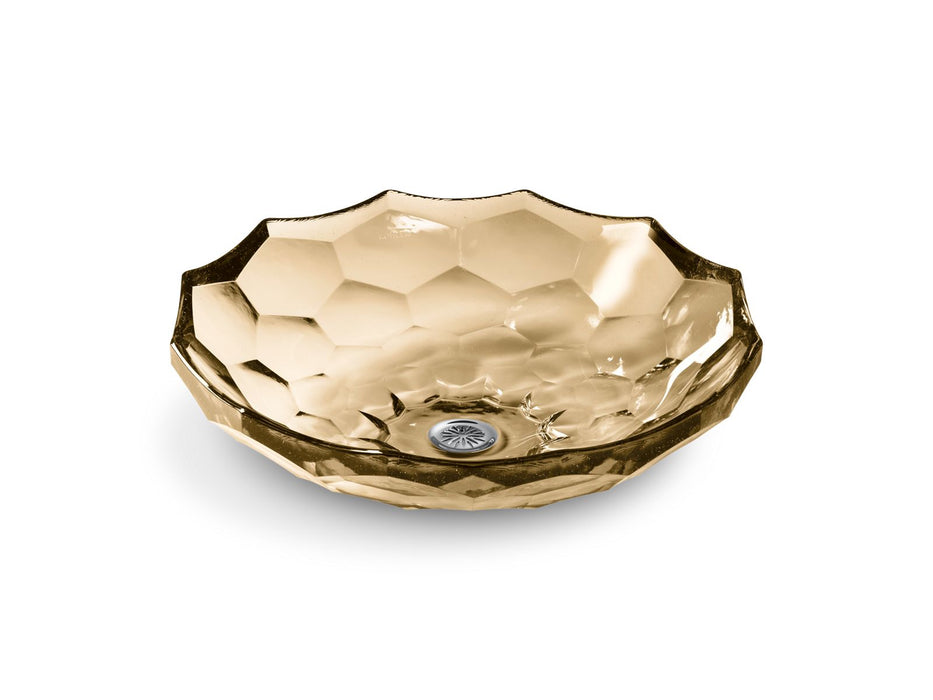 KOHLER K-2373 Briolette 17-1/2" round vessel bathroom sink, no overflow, translucent sandalwood