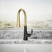 KOHLER K-23764 Tone Pull-down kitchen sink faucet with three-function sprayhead, matte black with brushed moderne brass -...