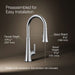 KOHLER K-23764 Tone Pull-down kitchen sink faucet with three-function sprayhead, polished chrome - view 5