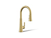 KOHLER K-23764 Tone Pull-down kitchen sink faucet with three-function sprayhead, vibrant brushed moderne brass