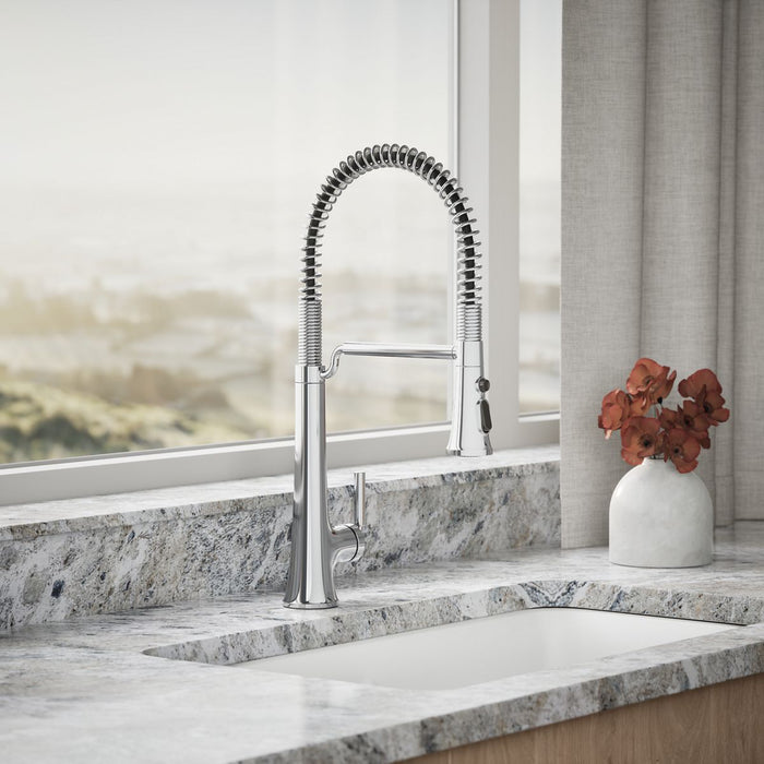 KOHLER K-23765 Tone Semi-professional pull-down kitchen sink faucet with three-function sprayhead, polished chrome - view 3