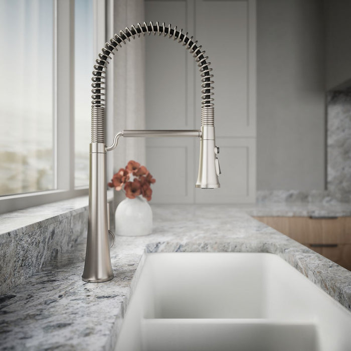 KOHLER K-23765 Tone Semi-professional pull-down kitchen sink faucet with three-function sprayhead, vibrant stainless - view 2