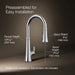 KOHLER K-23766 Tone Touchless pull-down kitchen sink faucet with three-function sprayhead, polished chrome - view 5