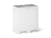 KOHLER K-23828 82-liter stainless steel dual-bin step trash can, stainless steel white