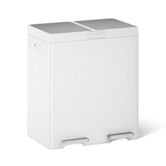 KOHLER K-23828 82-liter stainless steel dual-bin step trash can, stainless steel white - view 3