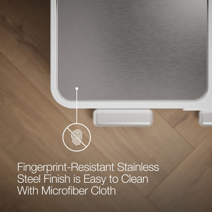 KOHLER K-23828 82-liter stainless steel dual-bin step trash can, stainless steel white - view 5