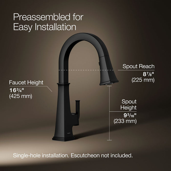 KOHLER K-23830 Riff Pull-down kitchen sink faucet with three-function sprayhead