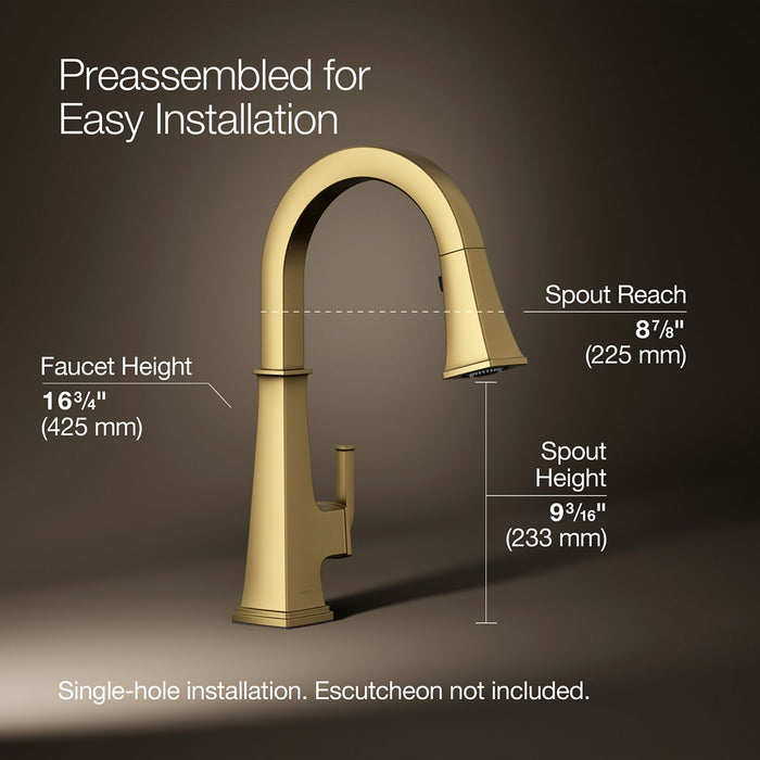 KOHLER K-23830 Riff Pull-down kitchen sink faucet with three-function sprayhead