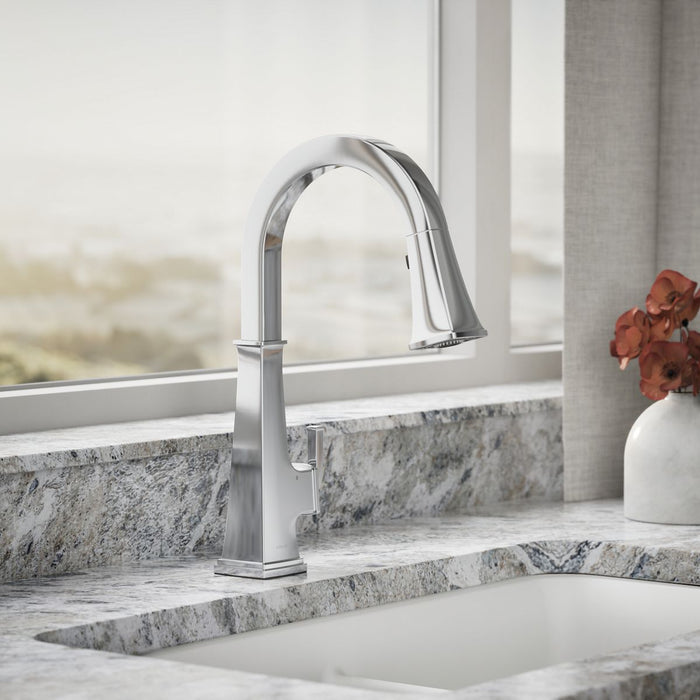 KOHLER K-23832 Riff Touchless pull-down kitchen sink faucet with three-function sprayhead