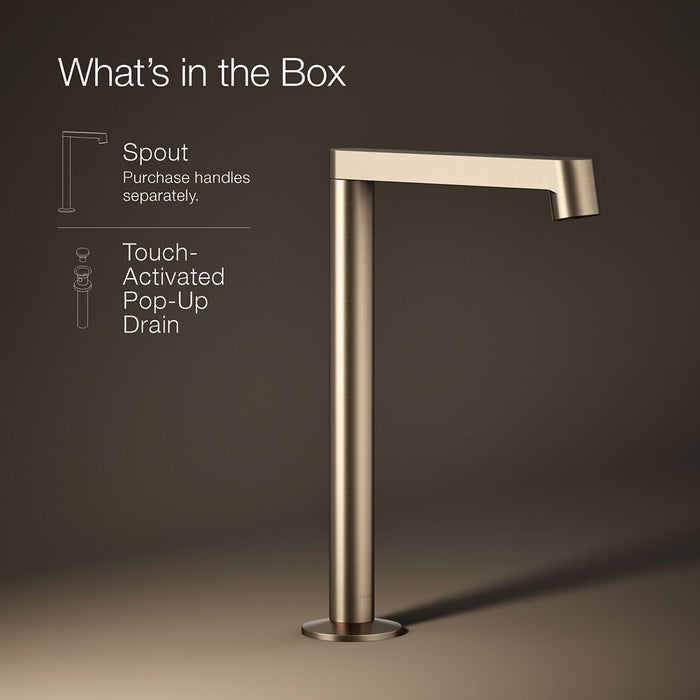 KOHLER K-23887 Components Bathroom sink faucet spout with Row design, 1.2 gpm, vibrant brushed bronze - view 5