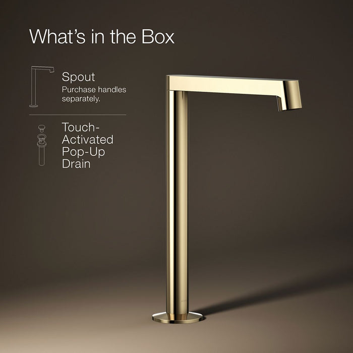 KOHLER K-23887 Components Bathroom sink faucet spout with Row design, 1.2 gpm, vibrant french gold - view 5