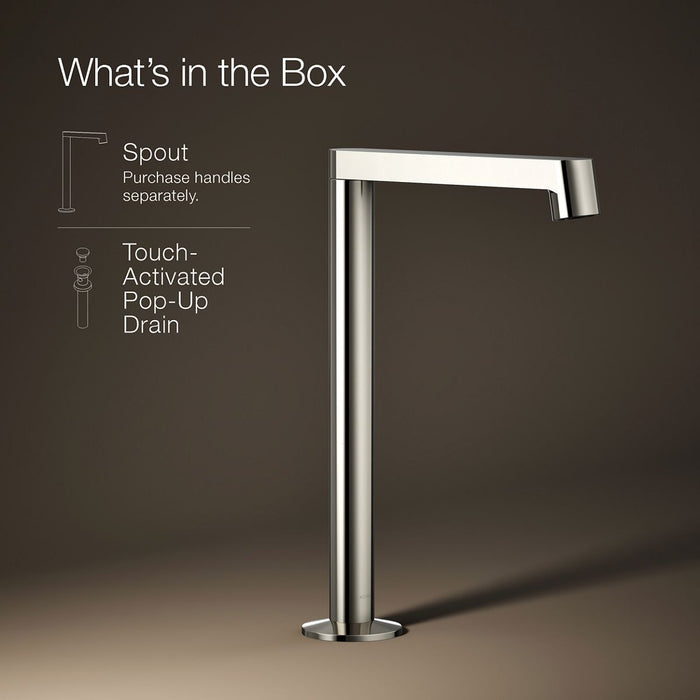 KOHLER K-23887 Components Bathroom sink faucet spout with Row design, 1.2 gpm