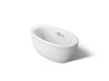 KOHLER K-24009-GHW Sunstruck 60-1/2" x 34-1/2" freestanding Heated BubbleMassage air bath with Bask heated surface and...