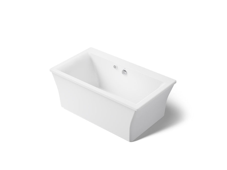KOHLER K-24011-W1 Stargaze 60" x 34" freestanding bath with Bask heated surface and fluted shroud, white