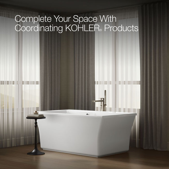 KOHLER K-24011-W1 Stargaze 60" x 34" freestanding bath with Bask heated surface and fluted shroud, white - view 3