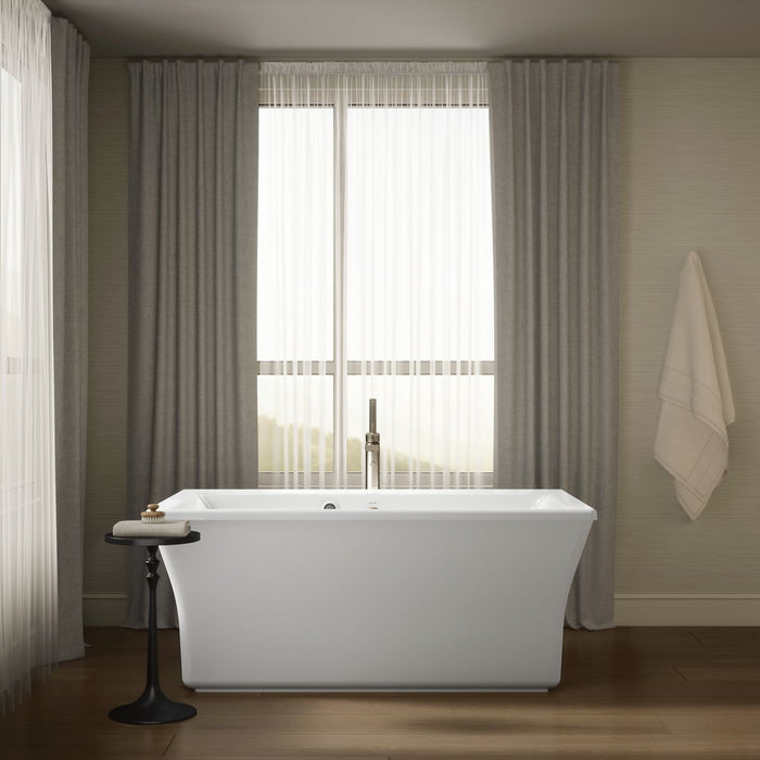 KOHLER K-24011-W1 Stargaze 60" x 34" freestanding bath with Bask heated surface and fluted shroud, white - view 4