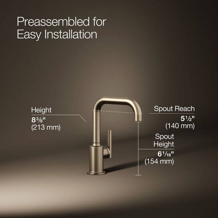KOHLER K-24077 Purist Beverage faucet, vibrant brushed bronze - view 4