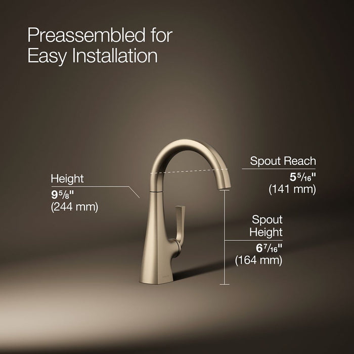 KOHLER K-24134 Graze Beverage faucet, vibrant brushed bronze - view 4