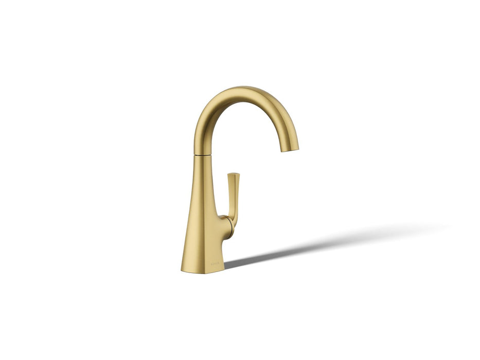 KOHLER K-24134 Graze Beverage faucet, vibrant brushed moderne brass
