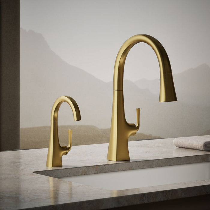 KOHLER K-24134 Graze Beverage faucet, vibrant brushed moderne brass - view 5