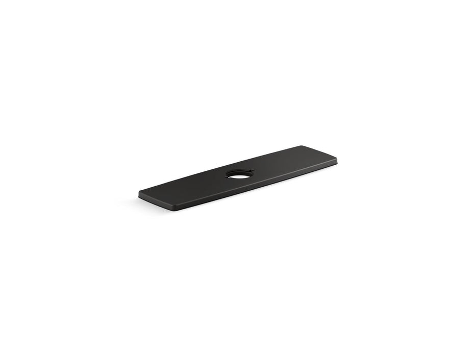 KOHLER K-24462 Riff Three-hole kitchen faucet escutcheon, matte black