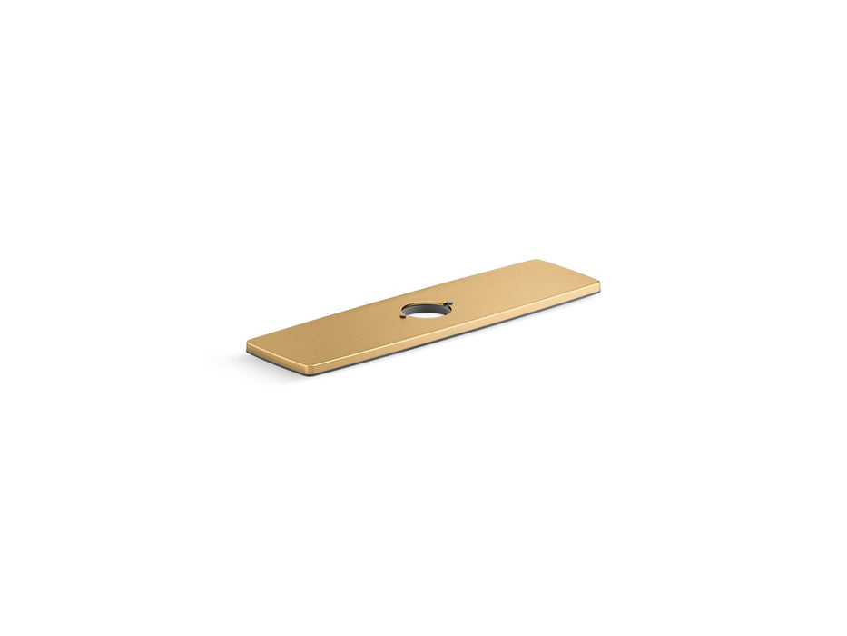 KOHLER K-24462 Riff Three-hole kitchen faucet escutcheon, vibrant brushed moderne brass