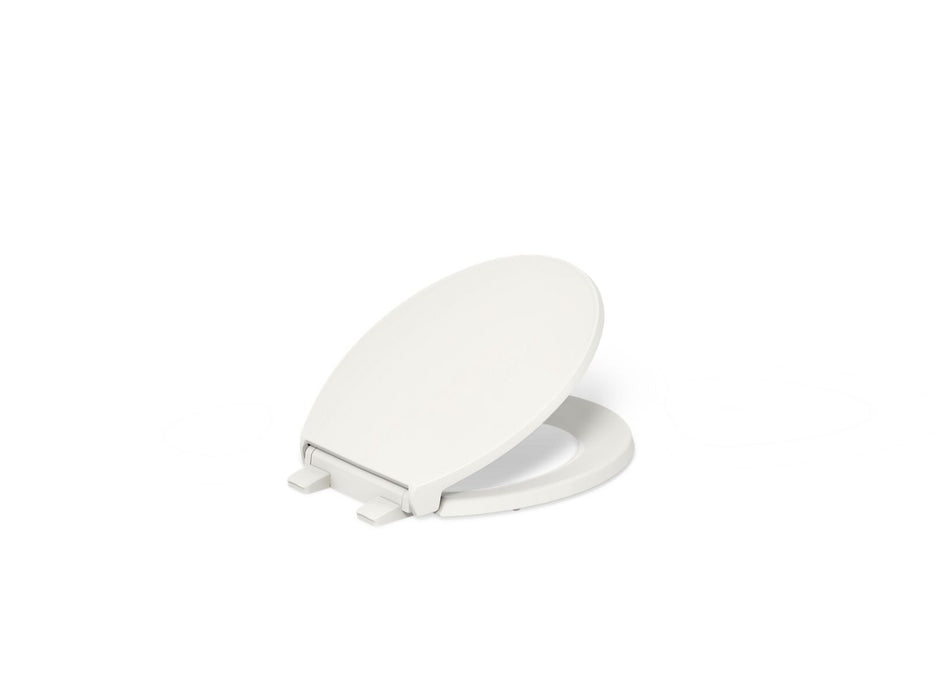 KOHLER K-24494-A Border ReadyLatch Quiet-Close round-front toilet seat with antimicrobial agent, biscuit