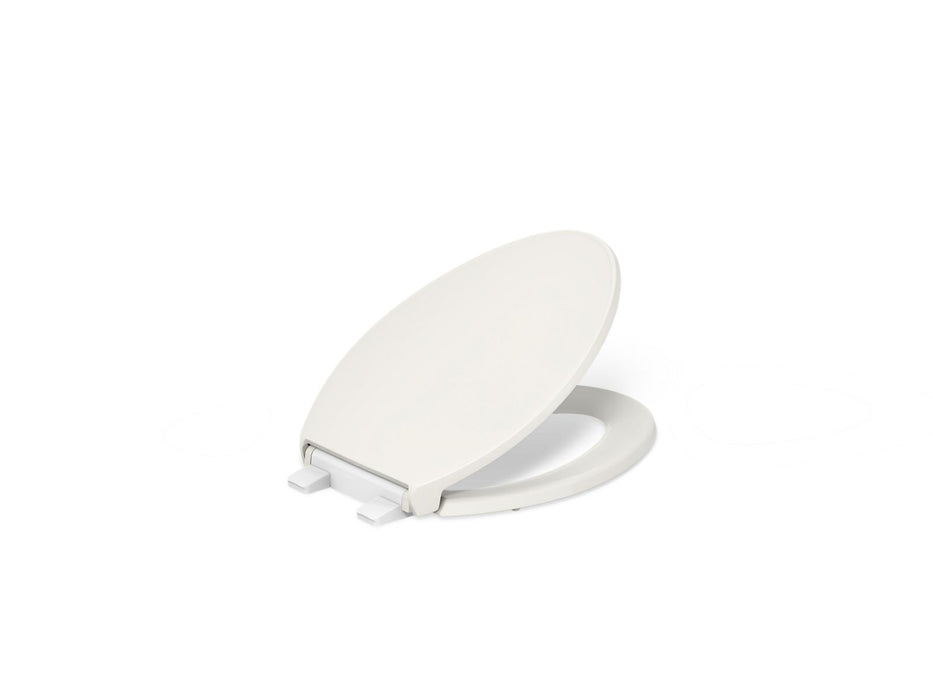 KOHLER K-24495-A Border ReadyLatch Quiet-Close elongated toilet seat with antimicrobial agent, biscuit