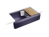 KOHLER K-24564 Riverby 35-3/4" undermount single-bowl farmhouse workstation kitchen sink, indigo blue