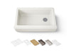 KOHLER K-24564 Riverby 35-3/4" Undermount Single-bowl Farmhouse Workstation Kitchen Sink, biscuit