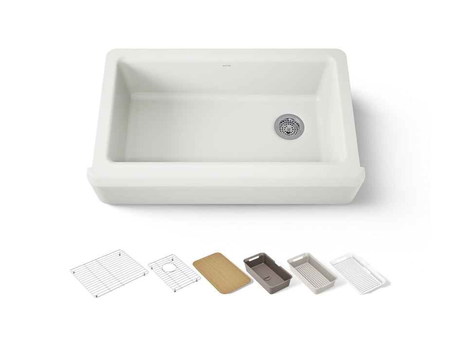 KOHLER K-24564 Riverby 35-3/4" Undermount Single-bowl Farmhouse Workstation Kitchen Sink