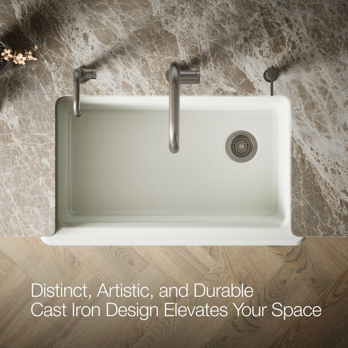 KOHLER K-24564 Riverby 35-3/4" Undermount Single-bowl Farmhouse Workstation Kitchen Sink