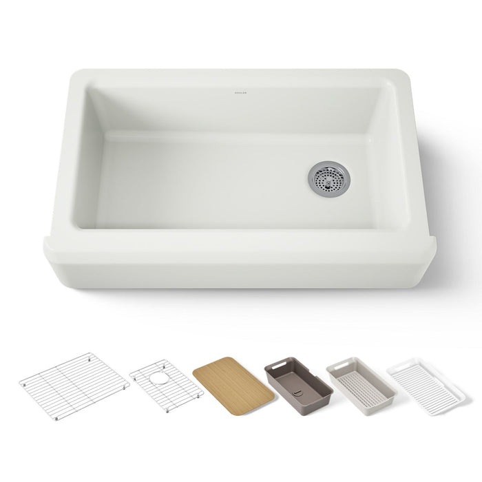KOHLER K-24564 Riverby 35-3/4" Undermount Single-bowl Farmhouse Workstation Kitchen Sink
