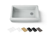 KOHLER K-24564 Riverby 35-3/4" Undermount Single-bowl Farmhouse Workstation Kitchen Sink, ice grey