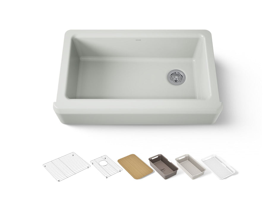KOHLER K-24564 Riverby 35-3/4" Undermount Single-bowl Farmhouse Workstation Kitchen Sink