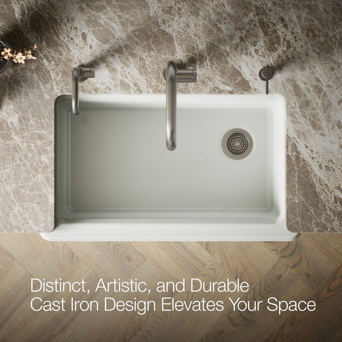 KOHLER K-24564 Riverby 35-3/4" Undermount Single-bowl Farmhouse Workstation Kitchen Sink