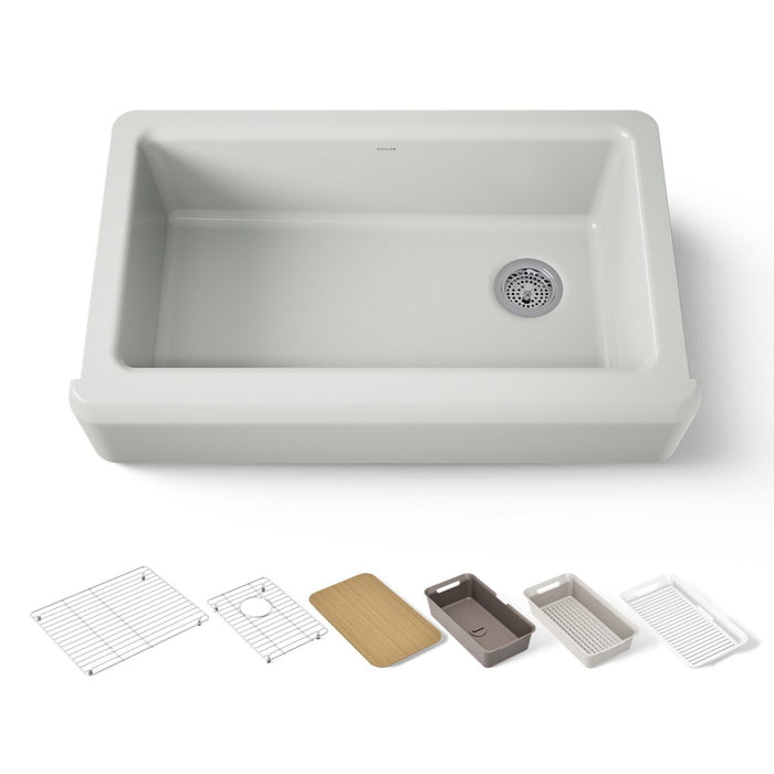 KOHLER K-24564 Riverby 35-3/4" Undermount Single-bowl Farmhouse Workstation Kitchen Sink