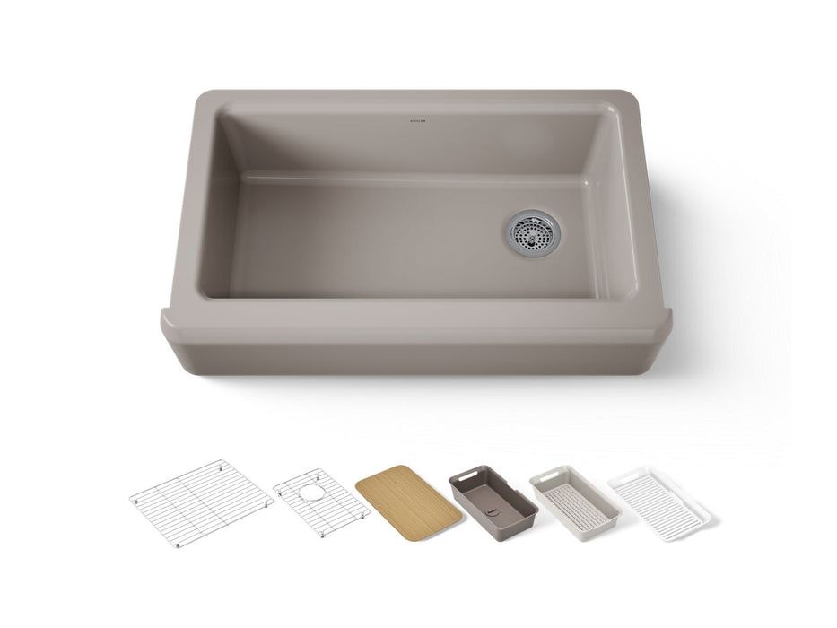 KOHLER K-24564 Riverby 35-3/4" Undermount Single-bowl Farmhouse Workstation Kitchen Sink