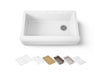 KOHLER K-24564 Riverby 35-3/4" Undermount Single-bowl Farmhouse Workstation Kitchen Sink, white