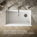 KOHLER K-24564 Riverby 35-3/4" Undermount Single-bowl Farmhouse Workstation Kitchen Sink, white - view 3