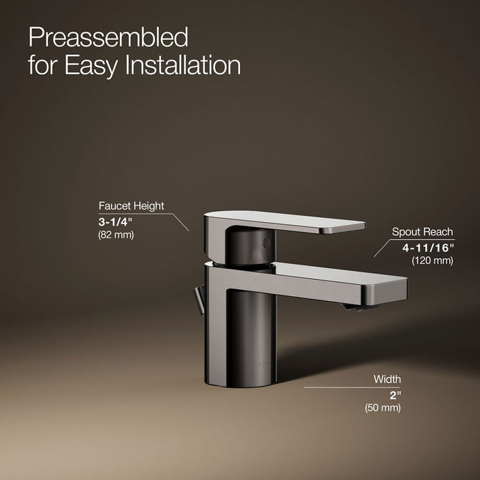 KOHLER K-24804-4 Parallel Low single-handle bathroom sink faucet, 1.2 gpm