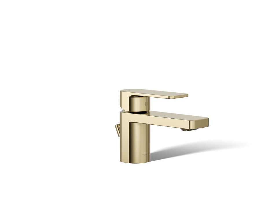 KOHLER K-24804-4N Parallel Low single-handle bathroom sink faucet, 0.5 gpm, vibrant french gold