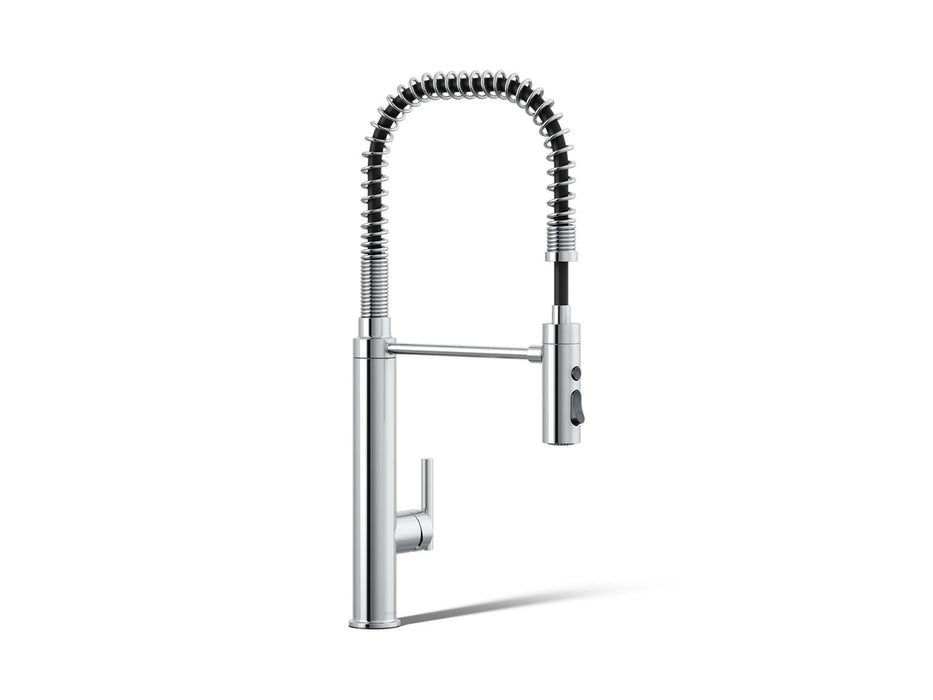 KOHLER K-24982 Purist Semi-professional kitchen sink faucet with three-function sprayhead, polished chrome