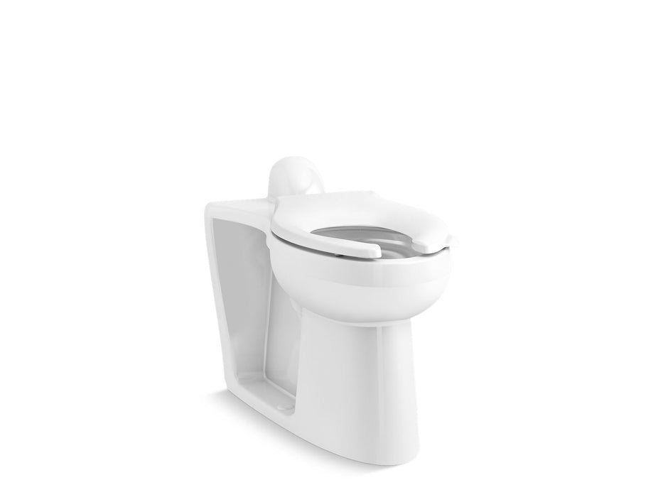KOHLER K-25044-SS Modflex Adjust-a-Bowl Floor-mounted rear spud flushometer bowl, white