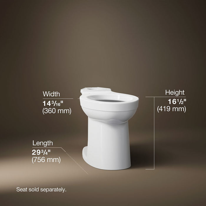 KOHLER K-25076-0 K-25076 Kingston Elongated Toilet Bowl, white - view 4