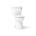 KOHLER K-25077-SSTR Kingston ComForteeight Two-piece elongated 1.28 gpf chair height toilet with right-hand trip lever,...