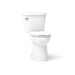 KOHLER K-25077-T Kingston ComForteeight Two-piece elongated 1.28 gpf chair height toilet with tank cover locks, white